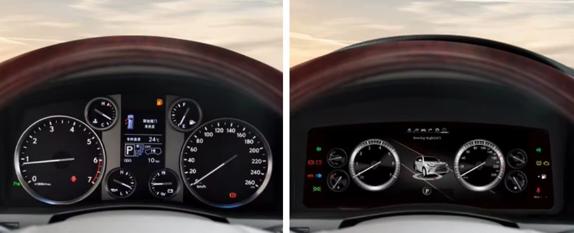 – típus specifikus autóhifi Lexus LX570 (2007-2015) digitális kilométeróra csoport 12,3