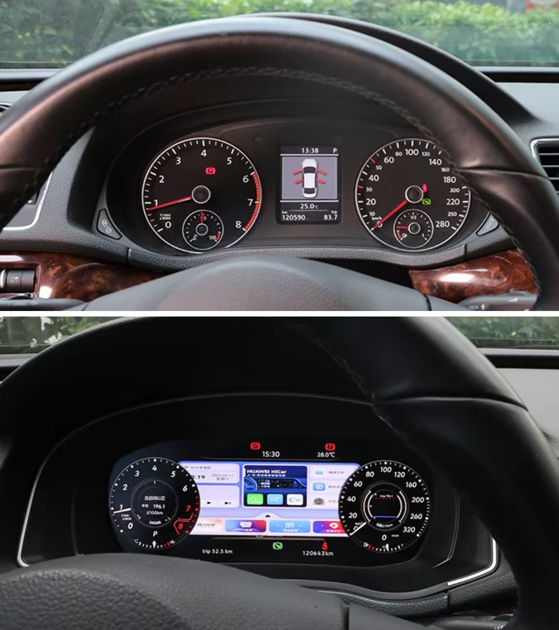 – típus specifikus autóhifi VW Scirocco (2009-2016) digitális kilométeróra csoport 10,25