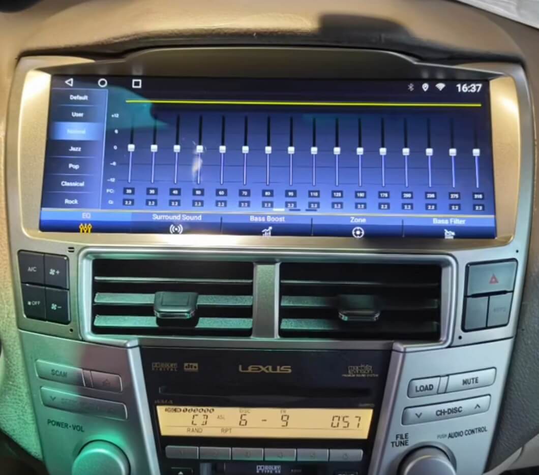 – típus specifikus autóhifi Lexus RX (2002-2007) hatalmas 12,3