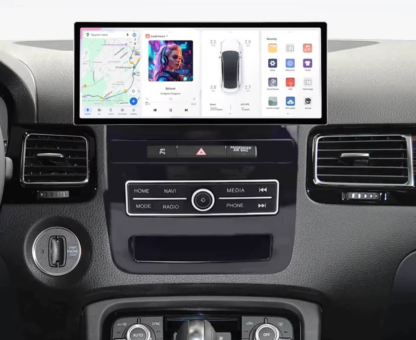 – típus specifikus autóhifi VW Touareg (2011-2017) hatalmas 12,3