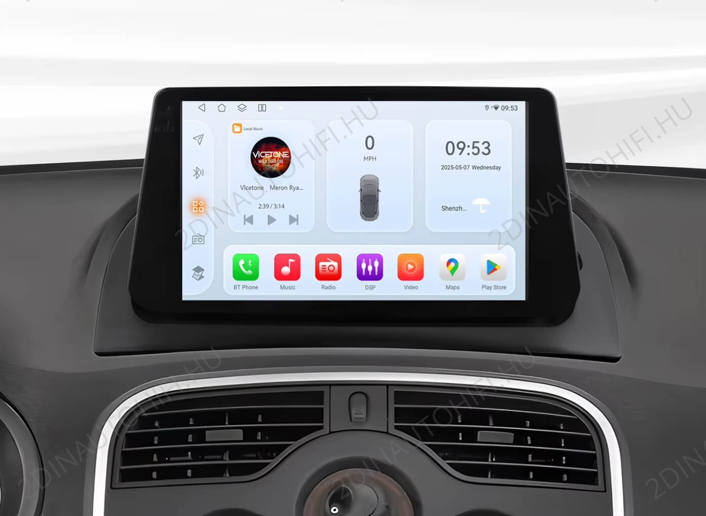 Renault Kangoo (2009-2018) 9"-os kijelzős Autórádió magyar Android rendszerrel kormányvezérlés Wifi Bluetooth DSP - Image 5